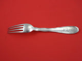 Lap Over Edge Acid Etched By Tiffany Sterling Dinner Fork w/ chrysanthemum 8"