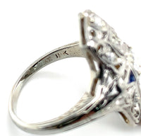 18k White Gold .44ct TW Genuine Natural Diamond Filigree Ring Size 3.75 (#J7266)