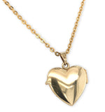 14k Yellow Gold Heart Locket with Cable Chain 18.5" and Toggle Clasp (#J7184)