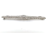 Filigree Deco Platinum Three Carat TW Genuine Natural Diamond Pin GIA (#J6157)