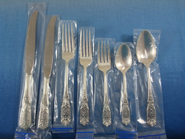 Milburn Rose Westmorland Sterling Silver Flatware Set Service 56 pcs Dinner New