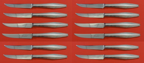 Diamond by Reed and Barton Sterling Silver Steak Knife Custom Set 12 pcs 8 1/2"