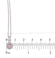 14k Gold .58ct Pink Genuine Natural Morganite Pendant with Diamond Halo (#J6469)