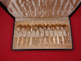 David Andersen Norwegian Sterling Demitasse Spoon Set of 12 fitted box 3 3/4"