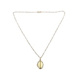 14k White Yellow Gold Locket w/18" 14k White Gold Chain Yellow Gold Beads #J7354