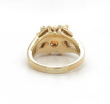 14k Yellow Gold Heavy Mandarin Orange Genuine Natural Garnet Diamond Ring #J6315