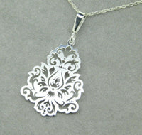 935 Argentium Sterling Laser Cut Pendant Chrysanthemum Flower (#J4409)