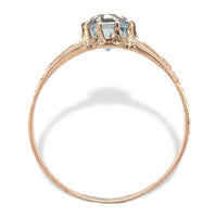 10k Yellow Gold Victorian .60ct Genuine Natural Aquamarine Ring Size 6 (#J7157)