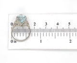 Art Deco 14k Filigree Ring with 2.15ct TW Genuine Natural Aquamarines (#J7203)