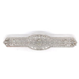Filigree Deco Platinum Three Carat TW Genuine Natural Diamond Pin GIA (#J6157)