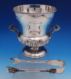 Italian .800 Silver Ice Bucket with Tongs 6 3/4" x 6 1/2" 23 ozt. (#4295)