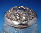 Cluny by Gorham Sterling Silver Powder Jar with Cut Crystal #S2509 (#3140)