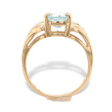 10k Yellow Gold 1.72 Carat Oval Genuine Natural Aquamarine Ring 5.75 (#J7372)