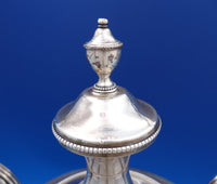 Sterling Silver Samovar w/ Square Pedestal Base Beaded Border Ball Feet (#7392)