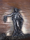Applied Metals by Gorham Copper Tray w/ Silver Woman Flowers Butterflies (#7859)