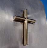Allan Adler Sterling Silver Bible Cover Hinged Binding w/ 3-D Gilt Cross (#7382)