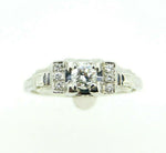 Vintage 14k White Gold Genuine Natural Diamond Ring .40cts (#J874)