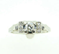 Vintage 14k White Gold Genuine Natural Diamond Ring .40cts (#J874)