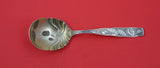 Orchids by Towle Sterling Silver Preserve Spoon GW brite-cut w/ flowers  7 1/8"