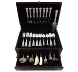 Bridal Rose by Alvin Sterling Silver Flatware Set For 8 Service 57 Pieces