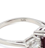 Platinum 3.27 Carat Cushion Cut Genuine Natural Ruby Ring Jewelry (#J5655)