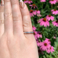14k White Gold Channel Set .16cttw Genuine Natural Diamond Wedding Band (#J6906)