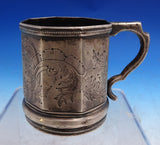 James Emmons Spear Coin Silver Baby Cup Bright-Cut Scrollwork 3" x 4" (#8699)