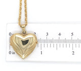 14k Yellow Gold Heart Locket with Cable Chain 18.5" and Toggle Clasp (#J7184)