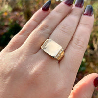10k Yellow Gold Men's Signet Ring Square Center Not Engraved Size 11 (#J6343)