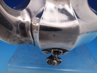 Russian .875 Silver Tea Pot w/Applied Flowers Leaf Feet 5 1/2" x 8 1/2" (#8438)
