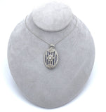 Platinum 2 Carat Diamond and Lab-Created Sapphire Deco Pendant Necklace (#J6378)