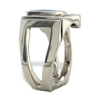 14k White Gold Custom Genuine Natural Opal Diamond Ring by Harry Roa (#J7309)