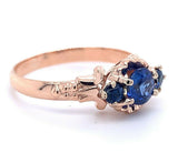 10k Rose Gold Victorian .79ct Total Weight Genuine Natural Sapphire Ring #J5177