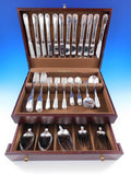 Colonial Fiddle by Tuttle Sterling Silver Flatware Set 12 Service 65 pcs Dinner