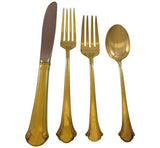 Chippendale Gold by Towle Sterling Silver Flatware Service Set 6 Vermeil 24 Pcs