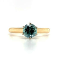 14k Yellow Gold .95ct Blue Genuine Natural Montana Sapphire Ring (#J5524)