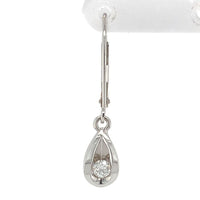 14k White Gold Genuine Natural Diamond Dangle Drop Earrings Jewelry (#J7052)