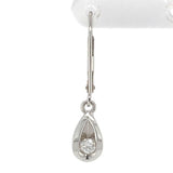 14k White Gold Genuine Natural Diamond Dangle Drop Earrings Jewelry (#J7052)