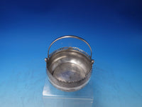 Middle Eastern Sterling Silver Bowl Basket with Swing Handle Hand Engraved #6498