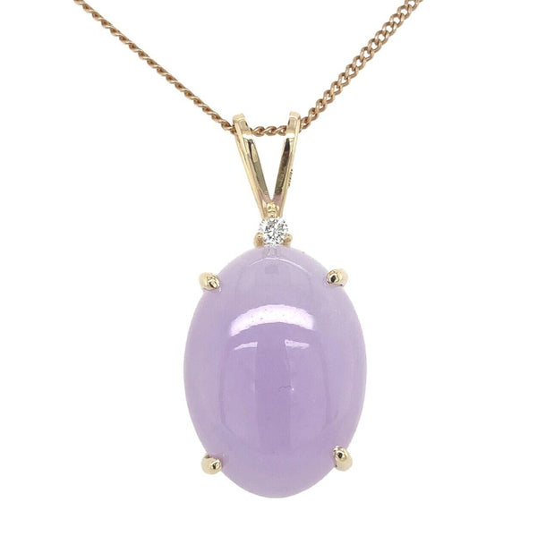 14k "Grade A" 36.74 Carat Lavender Jadeite Jade Pendant w/Report (#J6723)