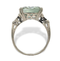 14k White Gold Genuine Natural Prasiolite Green Amethyst Ring Size 7.25 (#J7087)