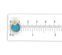14k Gold 6.86 Carat TW Ithaca Peak Blue Genuine Turquoise Stud Earrings (#J7138)