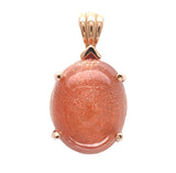 14k Rose Gold Pendant with 6.70ct Oval Genuine Natural Sunstone (#J7537)