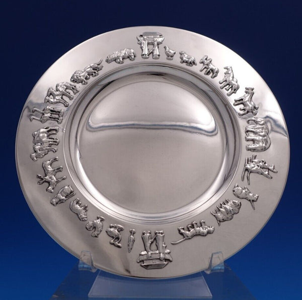 Gorham Sterling Silver Child's Plate w/Noah's Ark Animals Motif #A7346 (#1185)