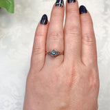Platinum Filigree Deco .34ct Genuine Natural Aquamarine Ring Size 6 3/4 (#J7562)