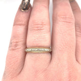 14k White and Yellow Gold Wedding Band Ring Jewelry Size 6.5 (#J5896)