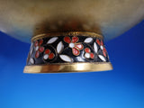 Russian 916 Silver Enameled Floral and Vermeil Bowl with Pedestal (#4283)