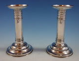 Meriden Britannia Co Sterling Silver Candlestick Pair #396 6 1/2" Tall (#2616)