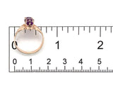 10k Rose Gold Victorian Genuine Natural Amethyst Three Stone Ring Size 5 #J7467