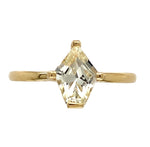 18k Gold Solitaire Ring with Fancy Shield Shaped 1.04ct Yellow Sapphire (#7223)